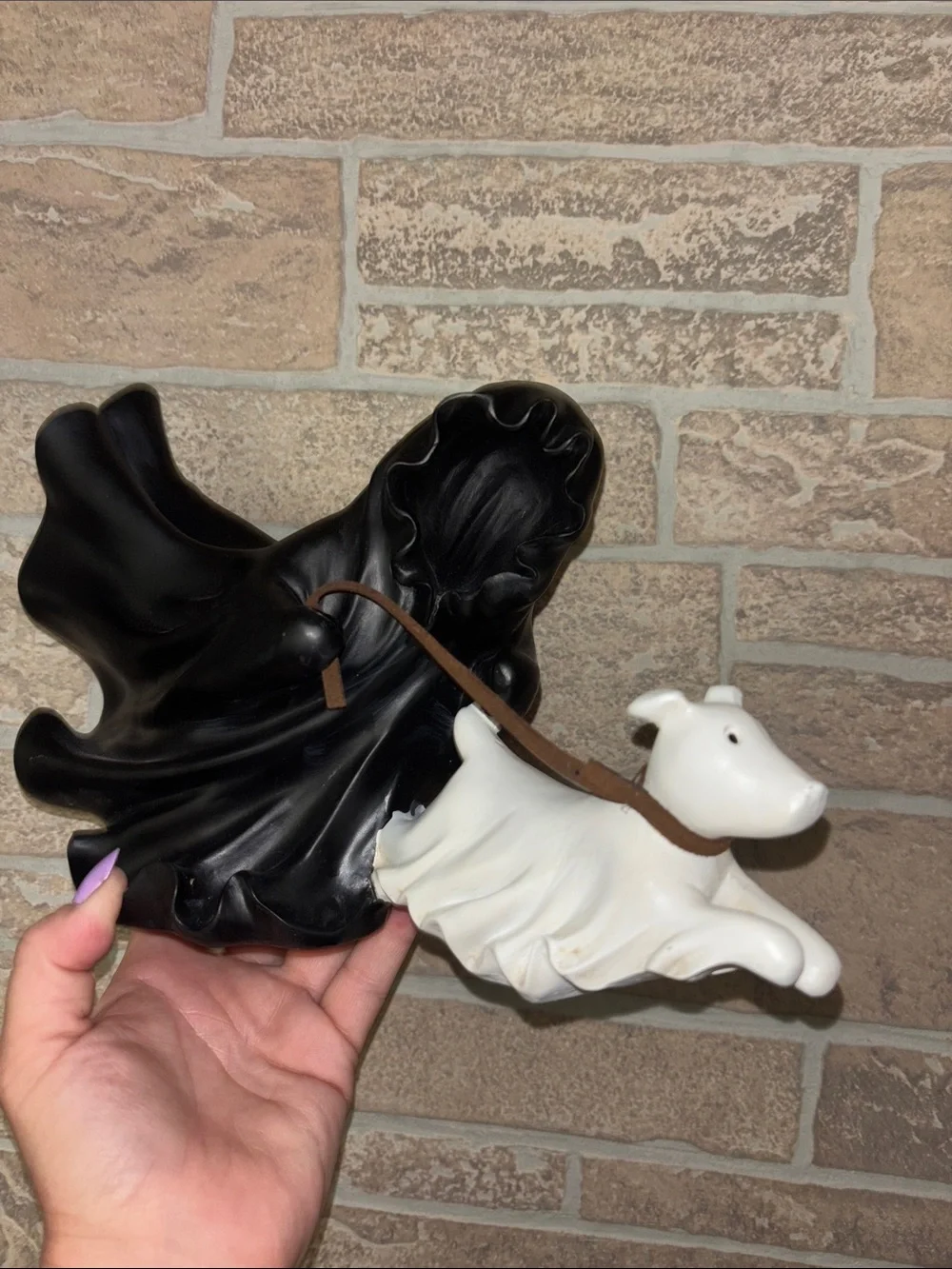 Viral New Release Halloween Black & White Ghost Dog Figurine